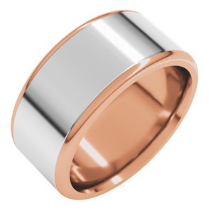 14K Yellow Or White Or Rose Gold Round Edge Flat Band