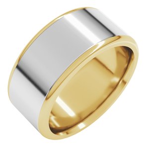 14K Yellow Or White Or Rose Gold Round Edge Flat Band