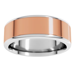 14K Yellow Or White Or Rose Gold Round Edge Flat Band