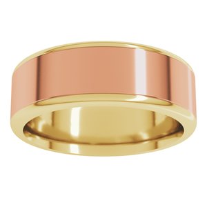 14K Yellow Or White Or Rose Gold Round Edge Flat Band