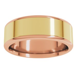 14K Yellow Or White Or Rose Gold Round Edge Flat Band