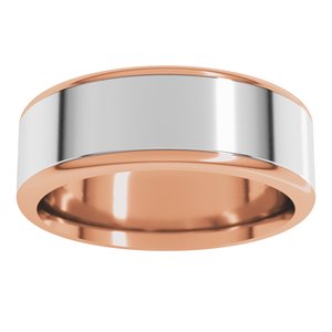 14K Yellow Or White Or Rose Gold Round Edge Flat Band
