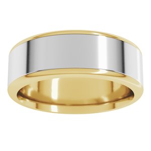 14K Yellow Or White Or Rose Gold Round Edge Flat Band