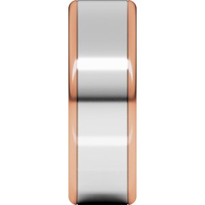 14K Yellow Or White Or Rose Gold Round Edge Flat Band