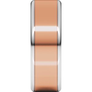 14K Yellow Or White Or Rose Gold Round Edge Flat Band