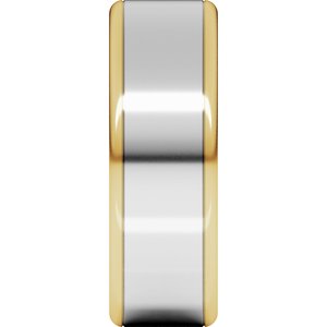 14K Yellow Or White Or Rose Gold Round Edge Flat Band