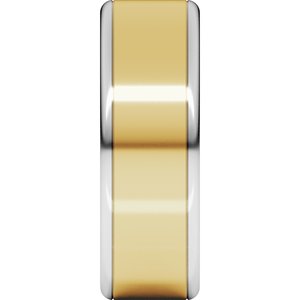 14K Yellow Or White Or Rose Gold Round Edge Flat Band