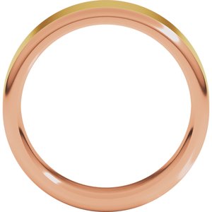 14K Yellow Or White Or Rose Gold Round Edge Flat Band