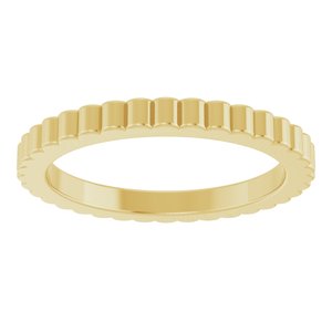14K Yellow Or White Or Rose Gold Or Sterling Silver Or Platinum Grooved Half Round Band