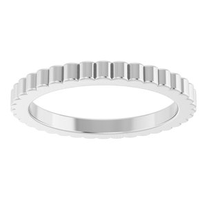 14K Yellow Or White Or Rose Gold Or Sterling Silver Or Platinum Grooved Half Round Band