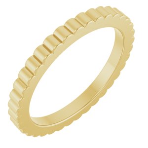 14K Yellow Or White Or Rose Gold Or Sterling Silver Or Platinum Grooved Half Round Band