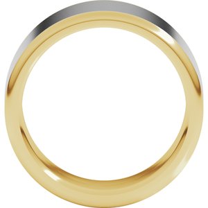 14K Yellow Or White Or Rose Gold Round Edge Flat Band