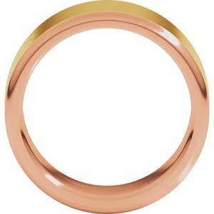 14K Yellow Or White Or Rose Gold Round Edge Flat Band