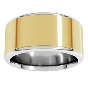 14K Yellow Or White Or Rose Gold Round Edge Flat Band