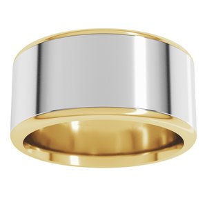 14K Yellow Or White Or Rose Gold Round Edge Flat Band
