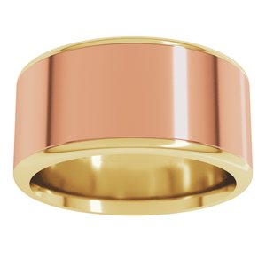 14K Yellow Or White Or Rose Gold Round Edge Flat Band