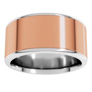 14K Yellow Or White Or Rose Gold Round Edge Flat Band