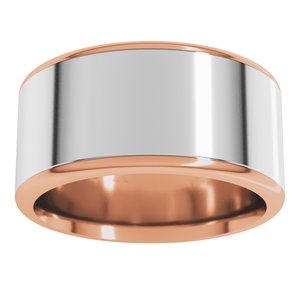 14K Yellow Or White Or Rose Gold Round Edge Flat Band