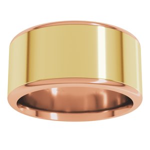 14K Yellow Or White Or Rose Gold Round Edge Flat Band
