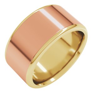 14K Yellow Or White Or Rose Gold Round Edge Flat Band
