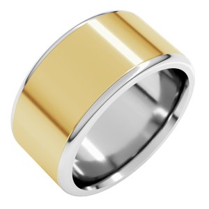 14K Yellow Or White Or Rose Gold Round Edge Flat Band