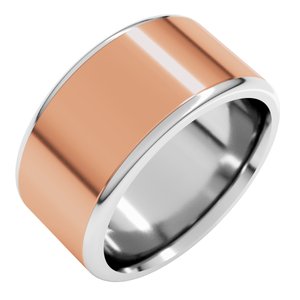 14K Yellow Or White Or Rose Gold Round Edge Flat Band