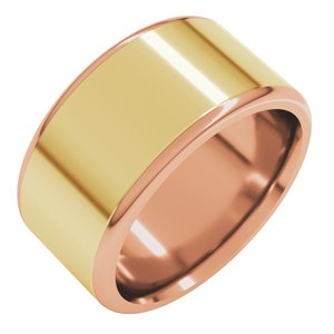 14K Yellow Or White Or Rose Gold Round Edge Flat Band