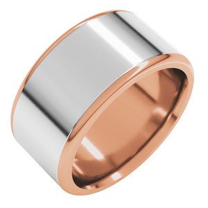 14K Yellow Or White Or Rose Gold Round Edge Flat Band