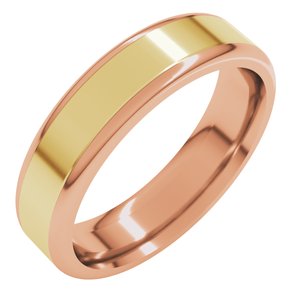 14K Yellow Or White Or Rose Gold Round Edge Flat Band