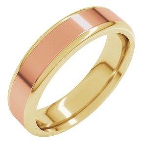 14K Yellow Or White Or Rose Gold Round Edge Flat Band