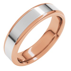 14K Yellow Or White Or Rose Gold Round Edge Flat Band