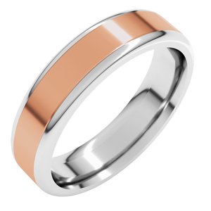 14K Yellow Or White Or Rose Gold Round Edge Flat Band