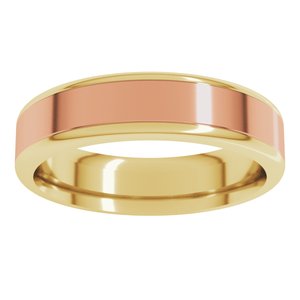 14K Yellow Or White Or Rose Gold Round Edge Flat Band