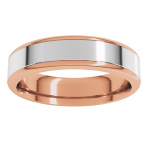 14K Yellow Or White Or Rose Gold Round Edge Flat Band