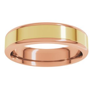 14K Yellow Or White Or Rose Gold Round Edge Flat Band