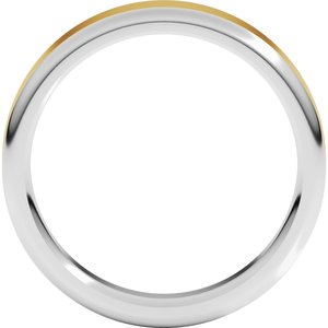 14K White/Yellow Gold 5 Mm  Flat Comfort Fit With Round Edge Band Size 11.5