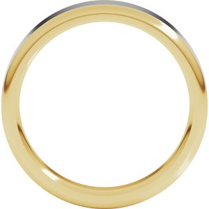 14K Yellow/White Gold  5 Mm  Flat Comfort Fit With Round Edge Band Size 10