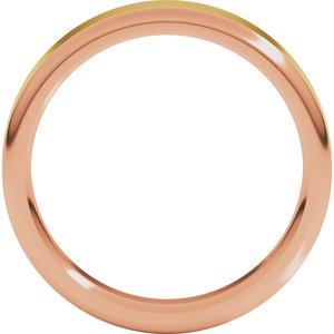 14K Yellow Or White Or Rose Gold Round Edge Flat Band