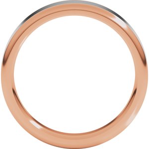 14K Yellow Or White Or Rose Gold Round Edge Flat Band