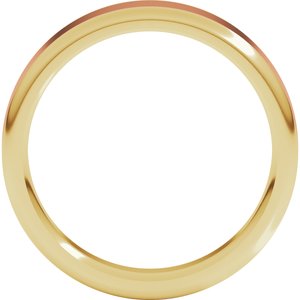 14K Yellow Or White Or Rose Gold Round Edge Flat Band