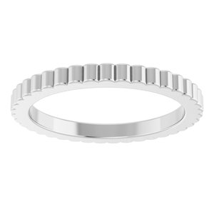 14K X1 White Gold 1.5 mm Grooved Half Round Band