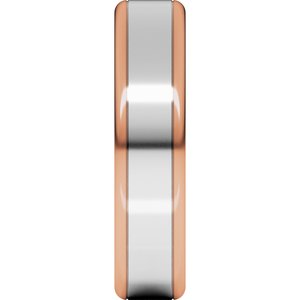 14K Yellow Or White Or Rose Gold Round Edge Flat Band