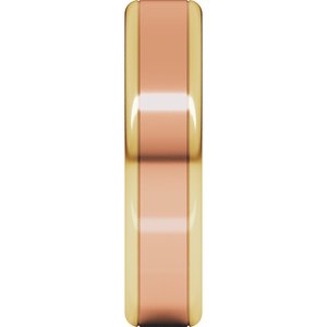14K Yellow Or White Or Rose Gold Round Edge Flat Band