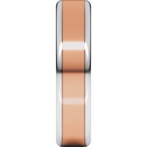 14K Yellow Or White Or Rose Gold Round Edge Flat Band