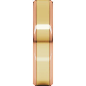 14K Yellow Or White Or Rose Gold Round Edge Flat Band