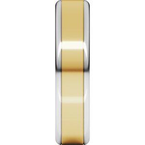 14K Yellow Or White Or Rose Gold Round Edge Flat Band