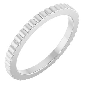 14K Yellow Or White Or Rose Gold Or Sterling Silver Or Platinum Grooved Half Round Band