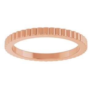 10K Yellow Or White Or Rose Gold Grooved Half Round Band