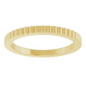 14K Yellow Or White Or Rose Gold Or Sterling Silver Or Platinum Grooved Half Round Band