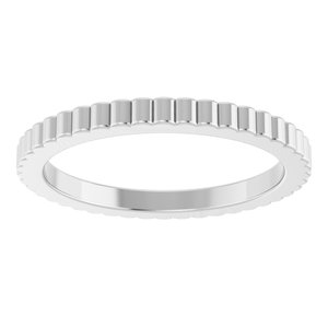 14K X1 White Gold 1.5 mm Grooved Half Round Band